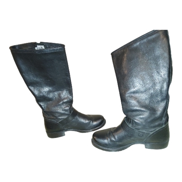 FRYE Veronica Slouch Leather Buckle Black Boots Shoes , Size 8 By Measurement. - Picture 15 of 16